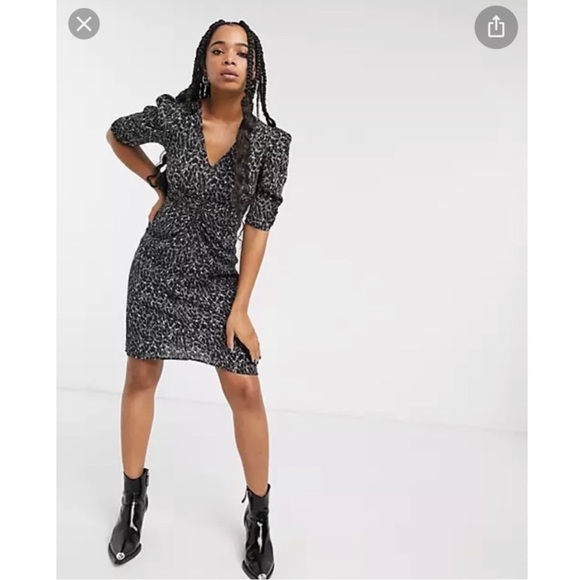 All Saints Josephine Leopard Print Midi Dress - Picture 6 of 14